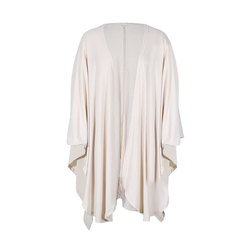 Autumn Winter Women Knitted Cardigan Mid-Length Loose Irregular